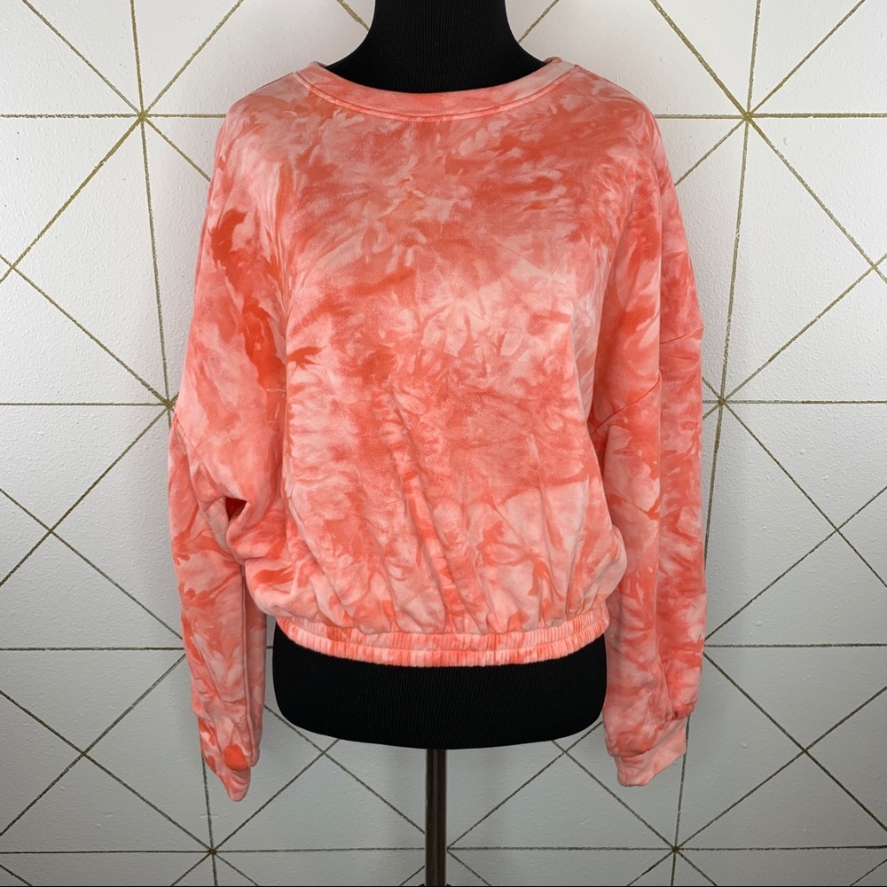 Elodie Tie Dye Cropped Long Sleeve Sweatshirt M